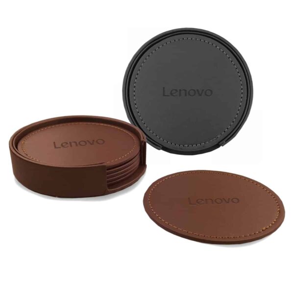 Franklin Leather Coaster Set of 6     D- CST010