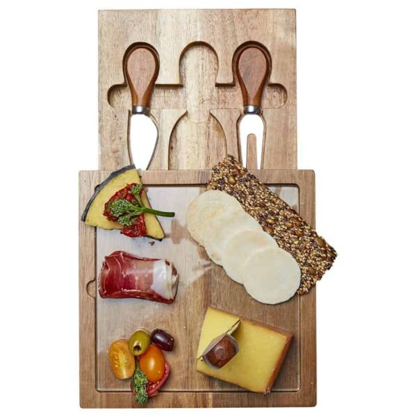 Braemar Glass Cheese Board & Knife Set. H-D387