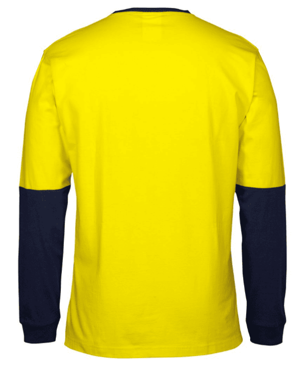 Hi Vis L/S Crew Neck Cotton T-Shirt JB-6HVTN - Image 2