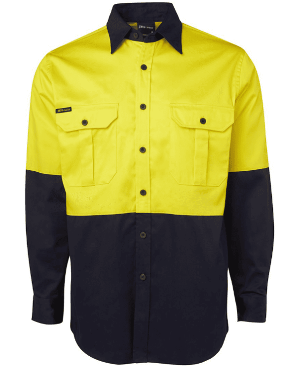 Hi Vis L/S 190G Work Shirt JB-6HWL - Image 2