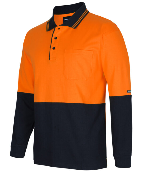 Hi Vis L/S Cotton Polo JB-6CPHL - Image 5