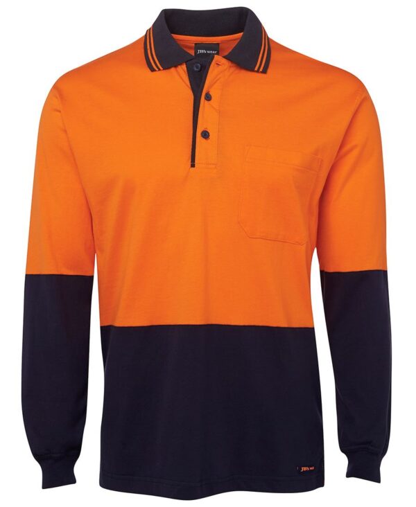 Hi Vis L/S Cotton Polo JB-6CPHL - Image 7