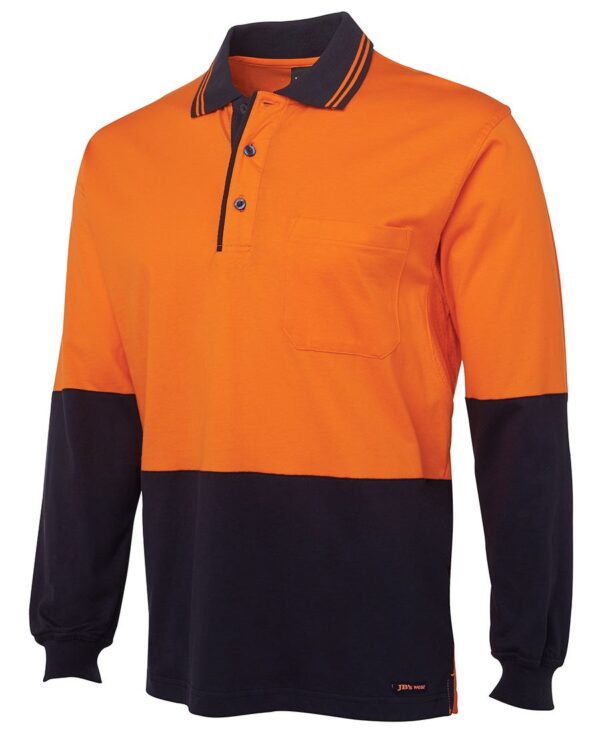 Hi Vis L/S Cotton Polo JB-6CPHL - Image 8