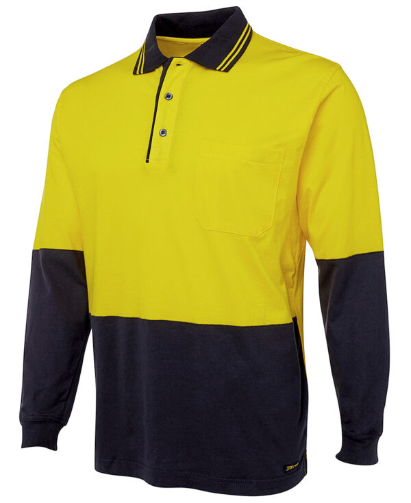 Hi Vis L/S Cotton Polo JB-6CPHL - Image 11