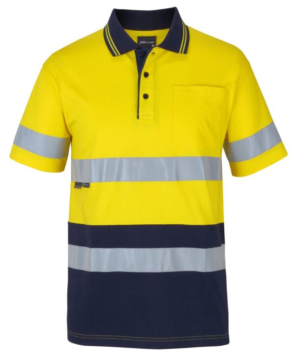 Hi Vis (D+N) S/S Cotton Polo JB-6DCPS - Image 4