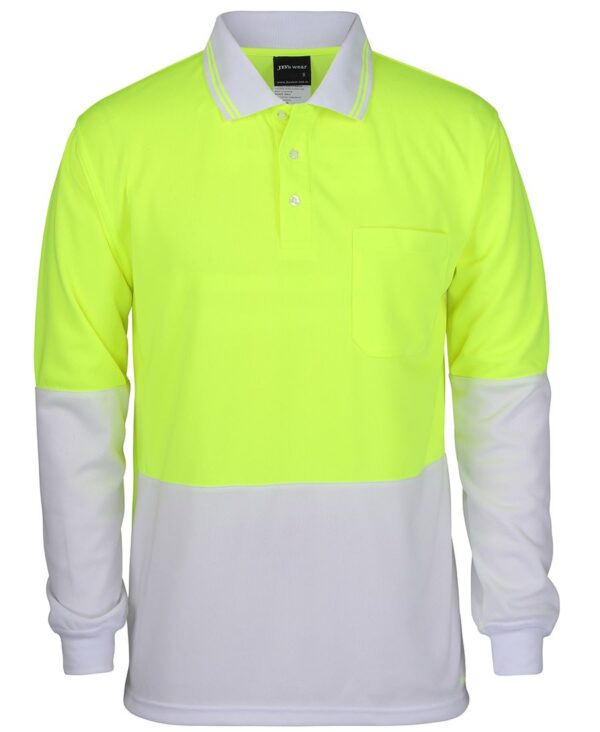 JB's Hi Vis L/S Traditional Polo JB-6HVPL - Image 2