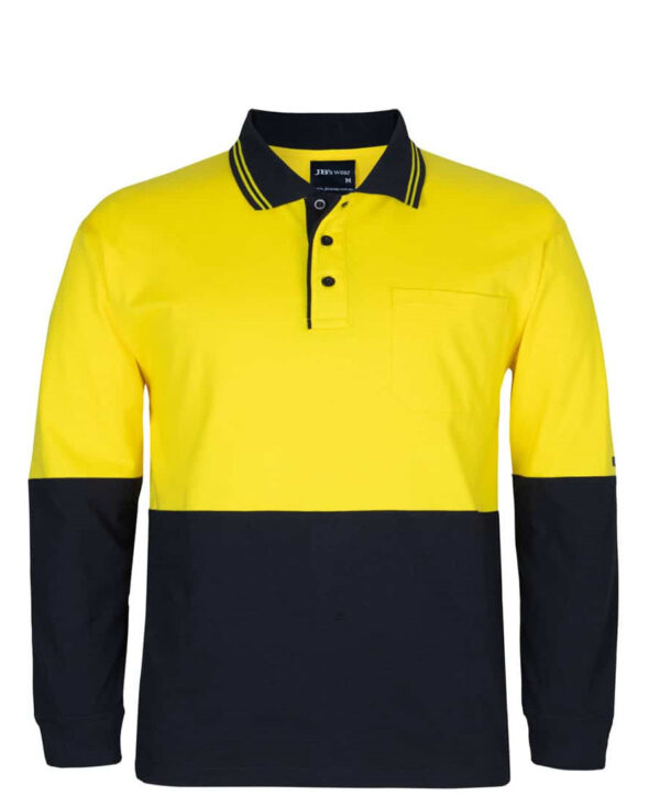 Hi Vis L/S Cotton Polo JB-6CPHL