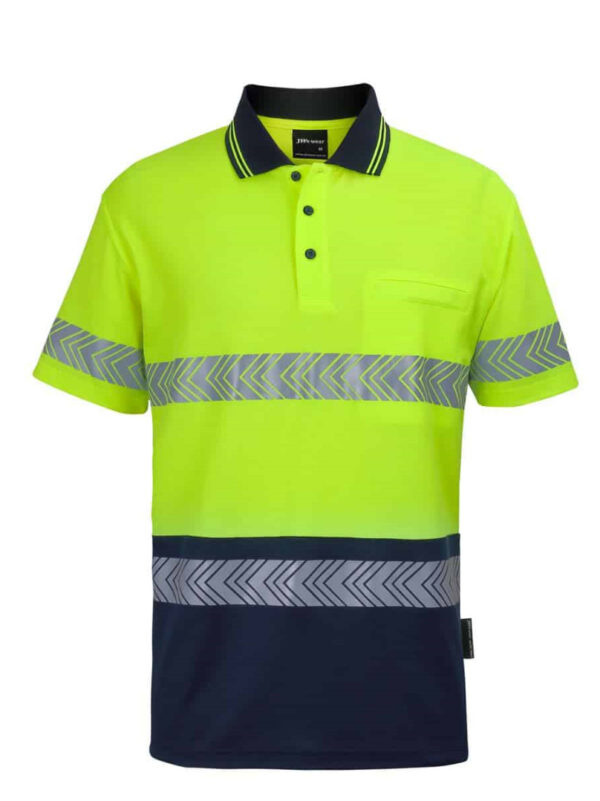 Hi Vis S/S D+N C/Back Segmented Tape Polo JB-6HMSS