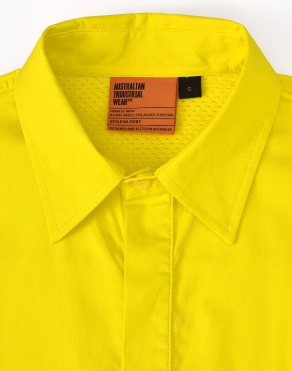 Unisex Hi-Vis Cool Breeze Closed Front LS Shirt With Perforated Tape SH-SW87 - Image 9