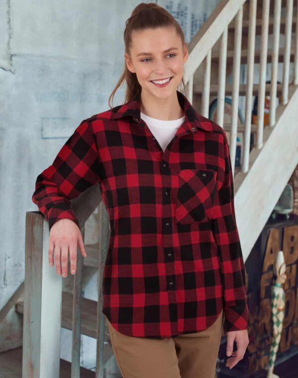 UNISEX CLASSIC FLANNEL PLAID LS SHIRT SH-WT11 - Image 18